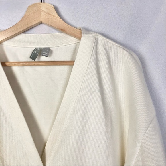 ASOS Ecru Off White V-Neck Button Down Longline Cardigan Sweater 4 - Picture 3 of 3